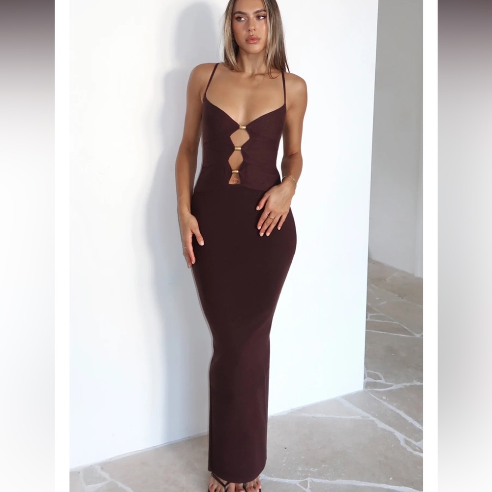 White Fox Boutique Chocolate Backless Dress